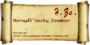 Hornyánszky Zsombor névjegykártya